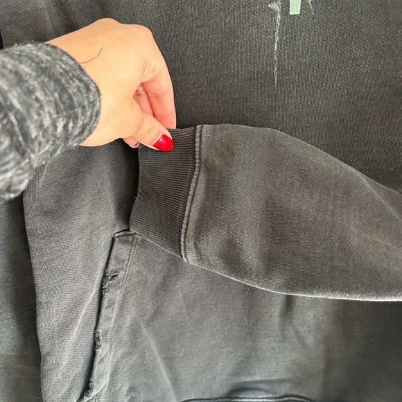 AllSaints Wreath Hoodie in Washed Black - Picture 6 of 9